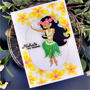 Plumeria Spray Stencil of the Month - card project 15