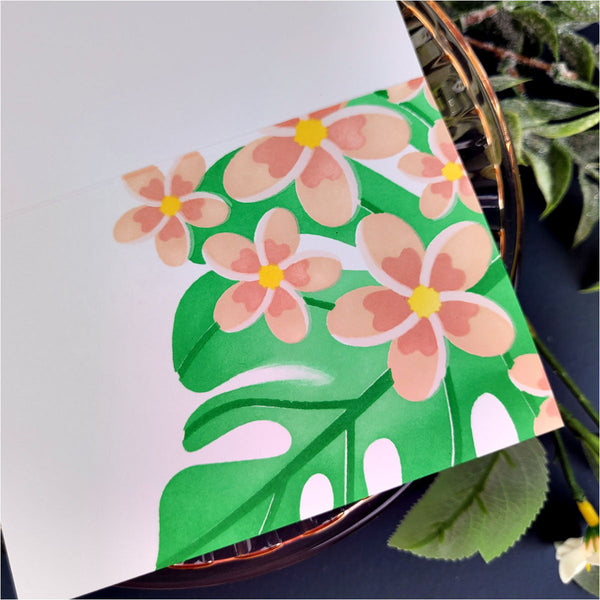 Plumeria Spray Stencil of the Month - card project 17