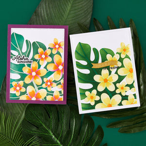 Plumeria Spray Stencil of the Month - card project 4