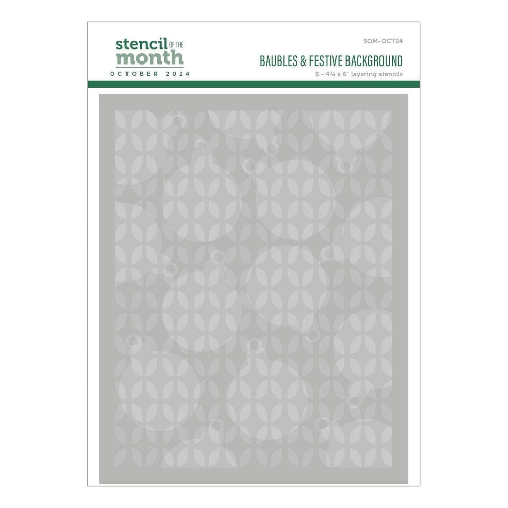 Baubles & Festive Background- Stencil of the Month