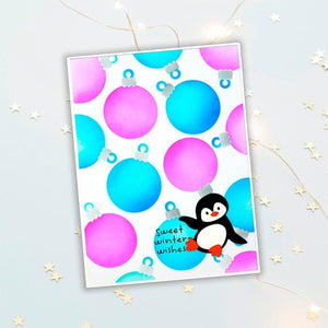 Baubles & Festive Background- Stencil of the Month