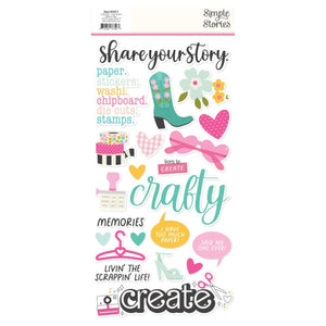 Simple Stories Crafty Babe Foam Stickers