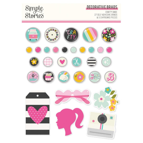 Simple Stories Crafty Babe Decorative Brads