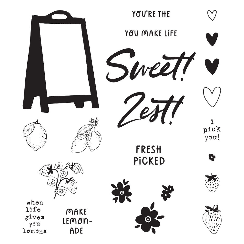 Simple Stories Pink Lemonade Clear Stamp Set