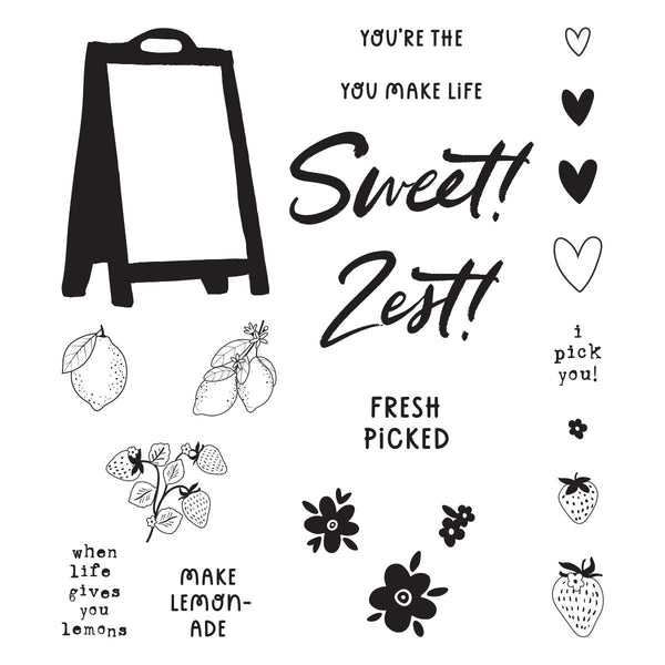 Simple Stories Pink Lemonade Clear Stamp Set