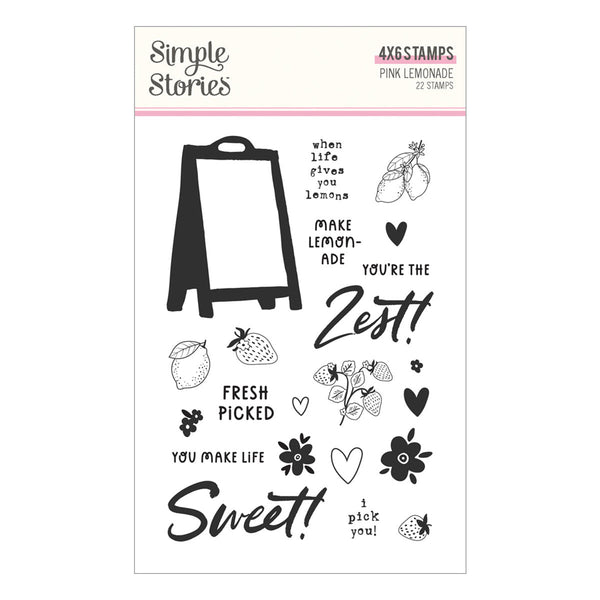 Simple Stories Pink Lemonade Clear Stamp Set