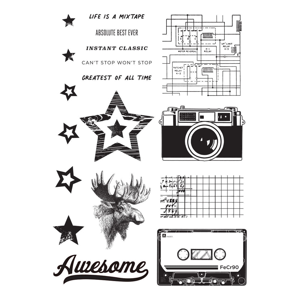 Simple Stories Rustic Legend Icons Clear Stamp Set