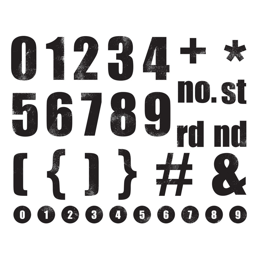 Simple Stories Rustic Legend Numbers Clear Stamp Set