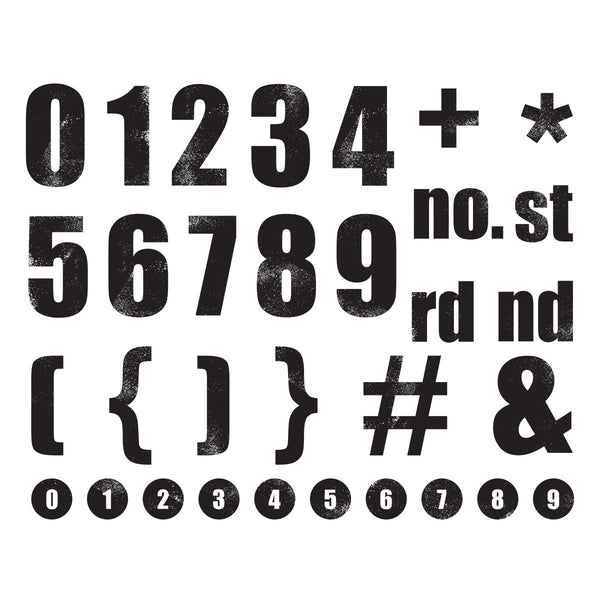 Simple Stories Rustic Legend Numbers Clear Stamp Set