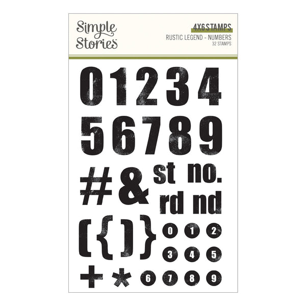 Simple Stories Rustic Legend Numbers Clear Stamp Set