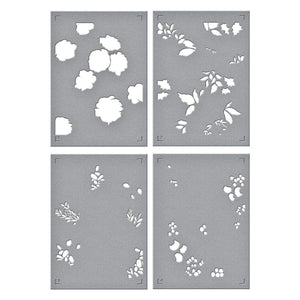 Winter Rose Background BetterPress and Stencil Bundle from the Handmade Holidays Collection