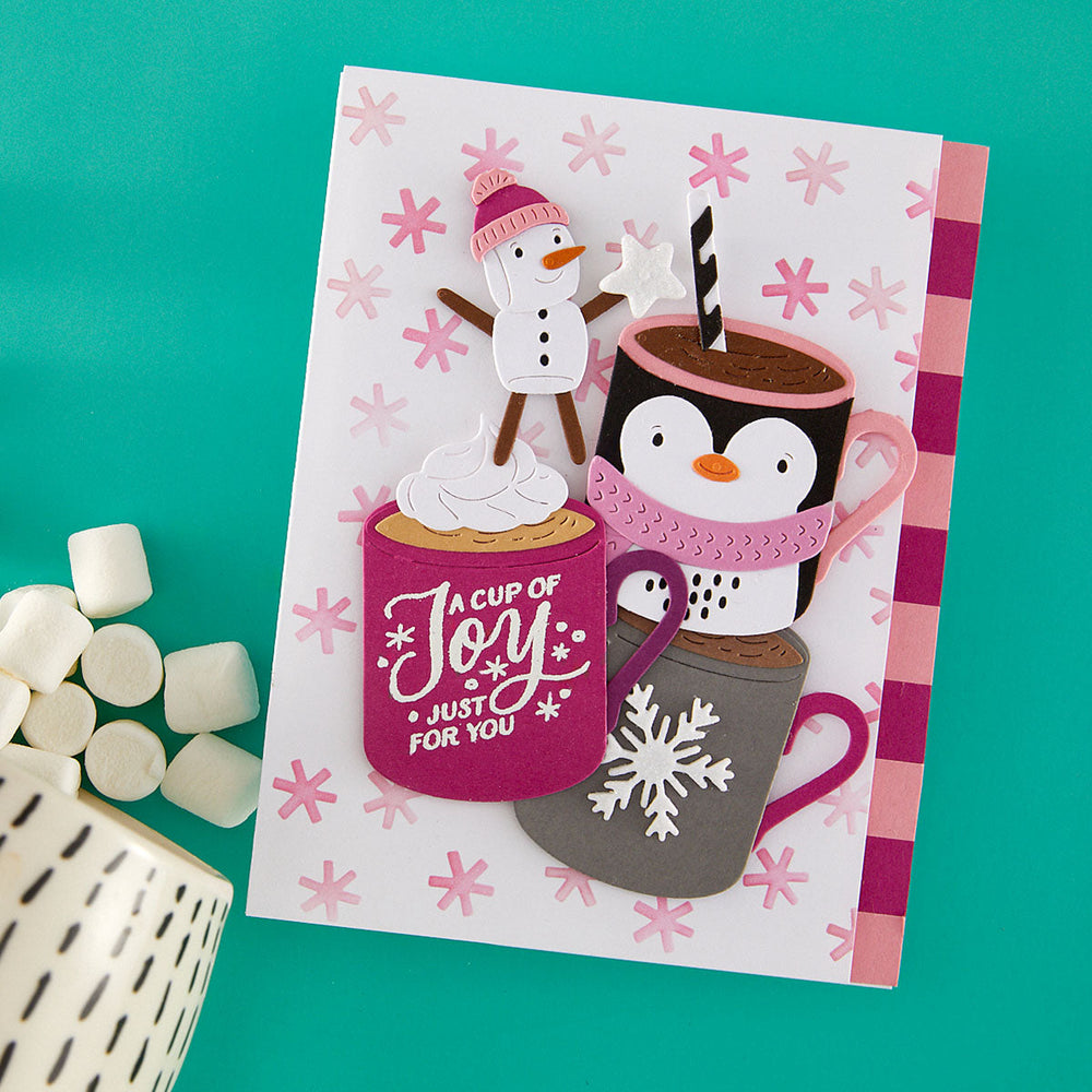 Merry Mugs and Kisses Die, Stamp & Stencil Bundle
