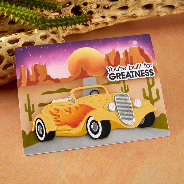 Hot Rod Flames Etched Dies by Mindy Eggen