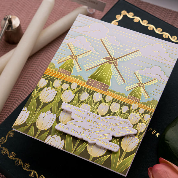 Bouquet of Hugs Sentiments Press + Foil Plate & Die Set by Yana Smakula