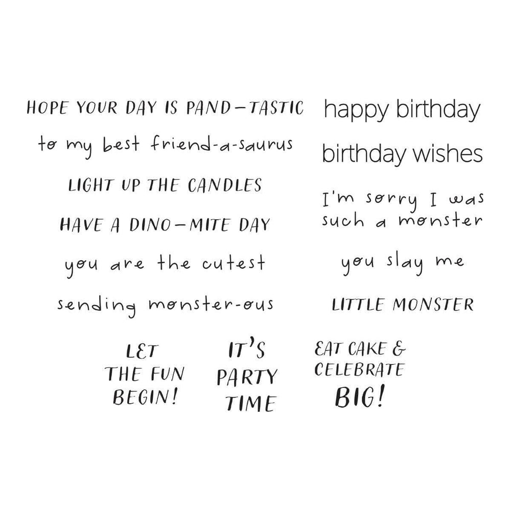 Monster Birthday Sentiments Clear Stamp Set