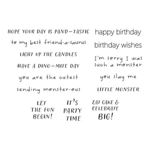 Monster Birthday Sentiments Clear Stamp Set