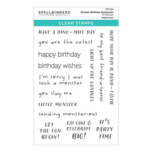 Monster Birthday Sentiments Clear Stamp Set