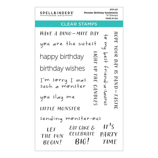 Monster Birthday Sentiments Clear Stamp Set