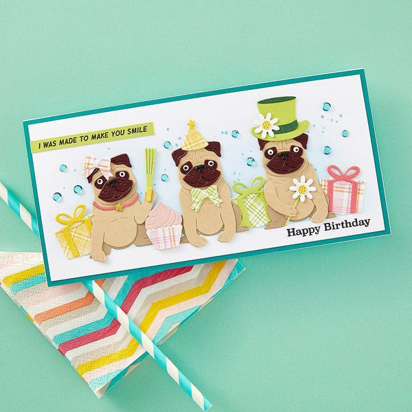 Cats and Pugs Sentiments Clear Stamp Set from the Bibi's Cats and Pugs Collection by Bibi Cameron