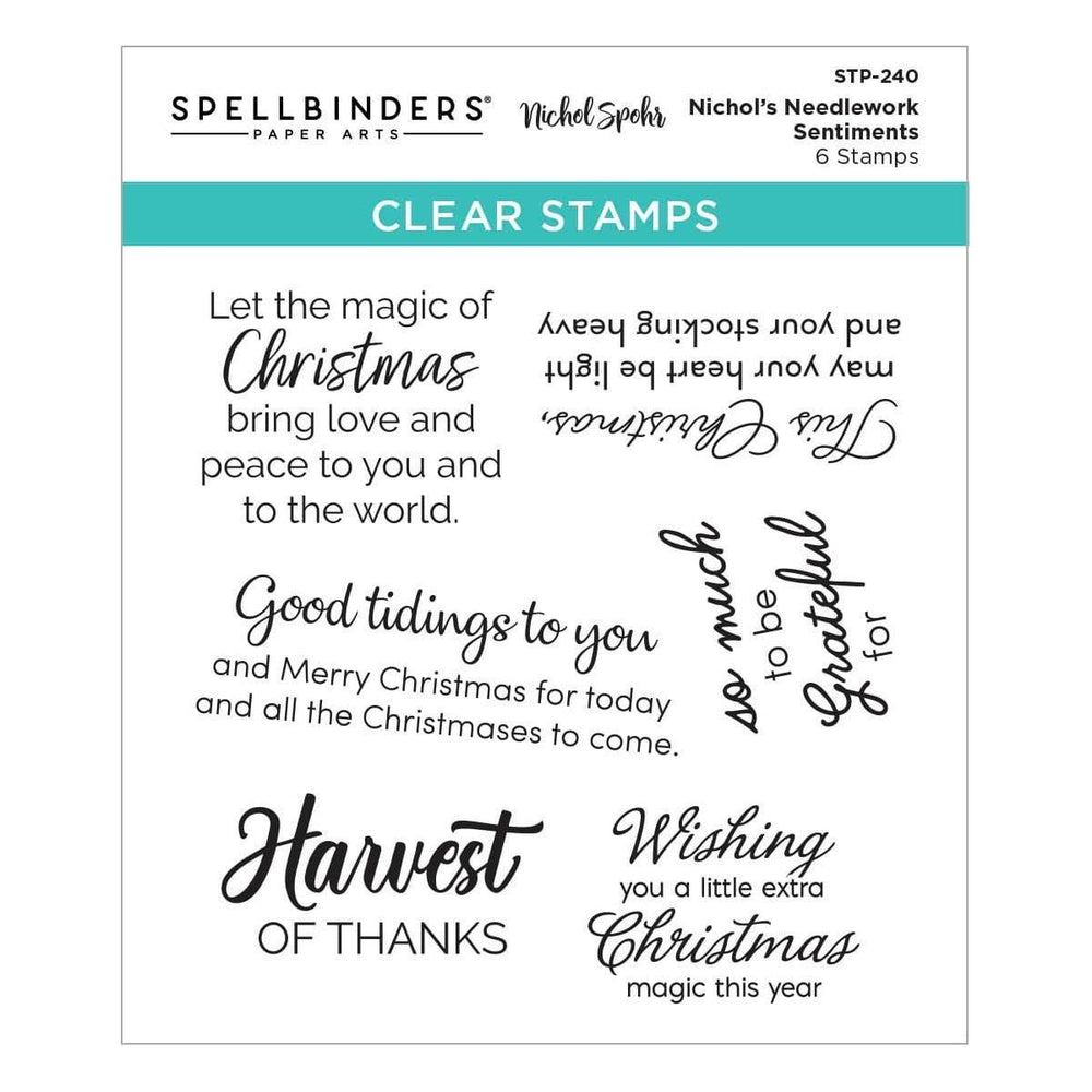 Nichol's Needlework Sentiments Clear Stamp Set from the Nichol's Needlework Collection by Nichol Spohr