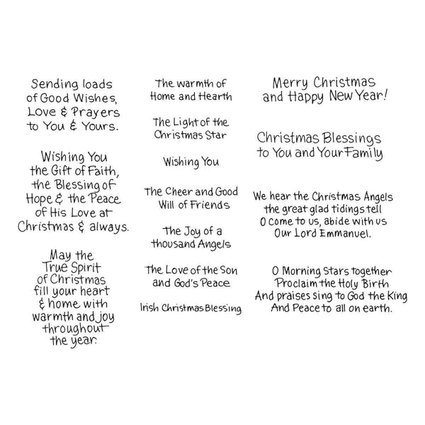 Christmas Blessings Sentiments Clear Stamp Set  by Stampendous
