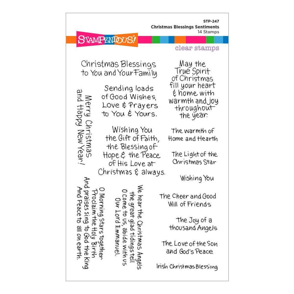 Christmas Blessings Sentiments Clear Stamp Set  by Stampendous