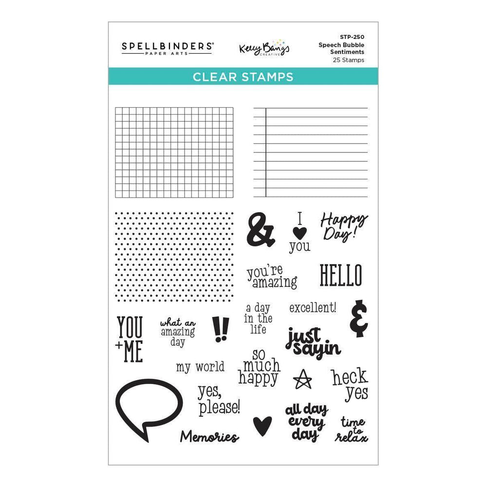 Speech Bubbles Sentiments Clear Stamp Set from the Just Sayin' Collection by Kelly Bangs
