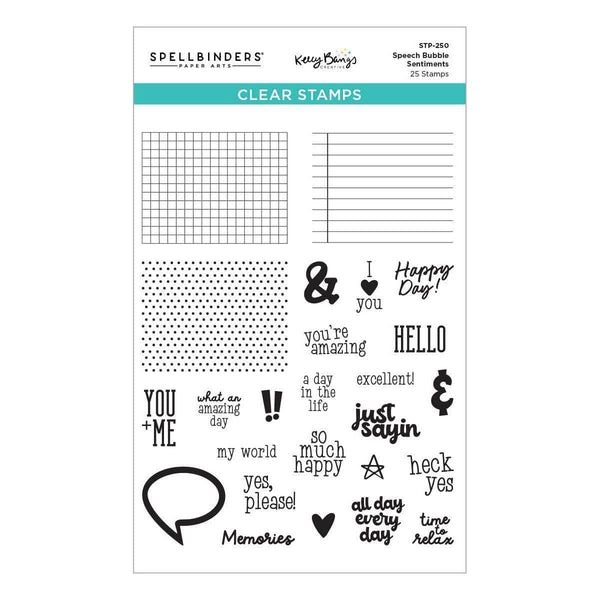Speech Bubbles Sentiments Clear Stamp Set from the Just Sayin' Collection by Kelly Bangs