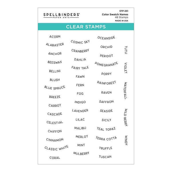 Color Swatch Names Clear Stamp Set