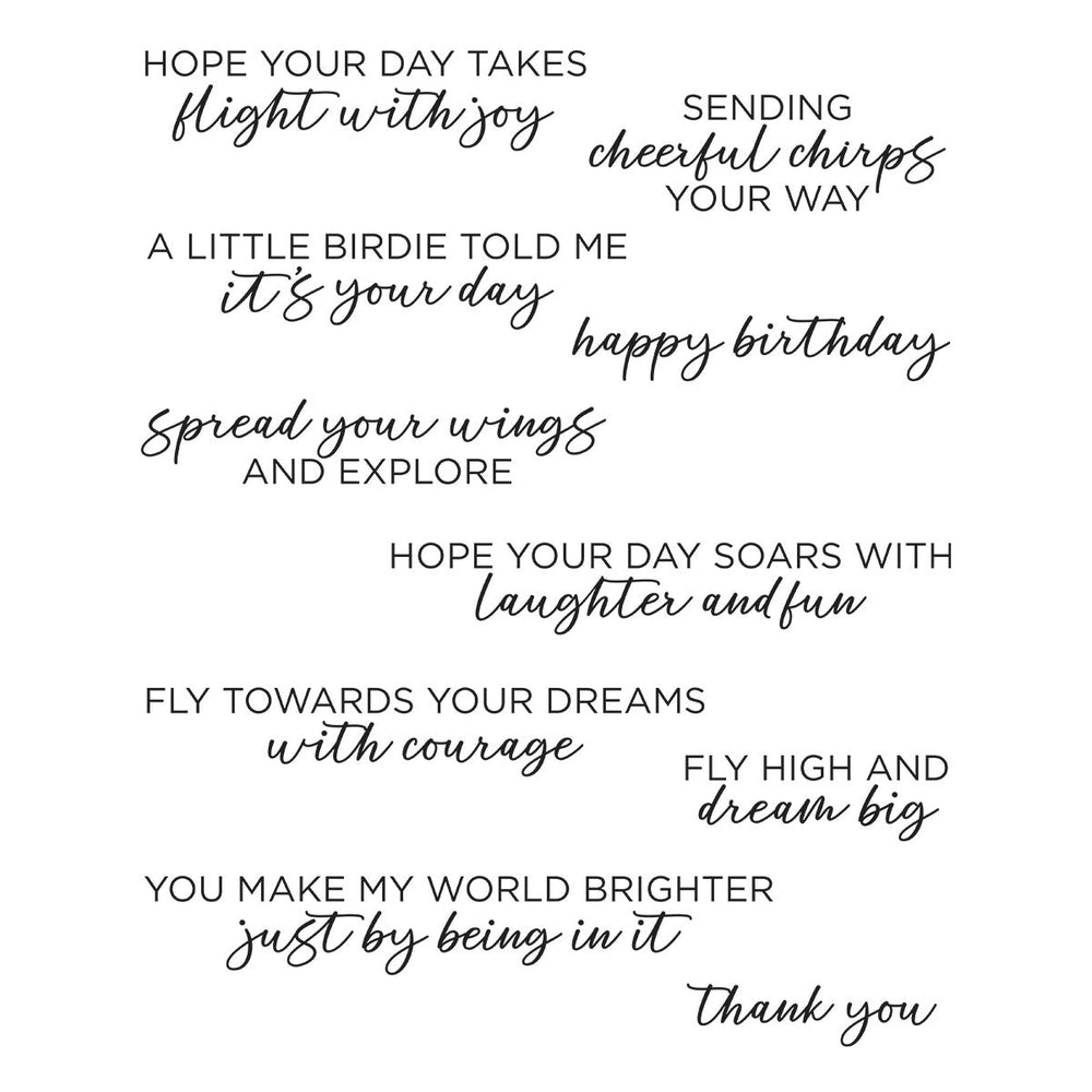 Spread Your Wings Sentiments Clear Stamp Set