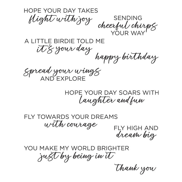 Spread Your Wings Sentiments Clear Stamp Set