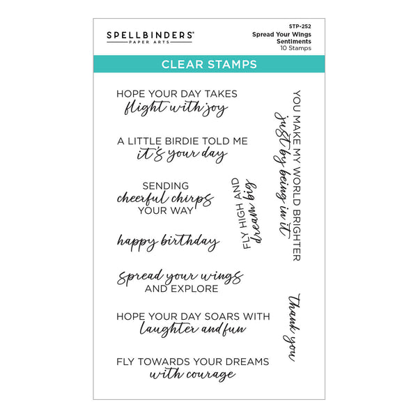 Spread Your Wings Sentiments Clear Stamp Set