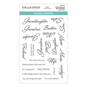 Family Musical Mix Greetings Clear Stamp Set by Bibi Cameron