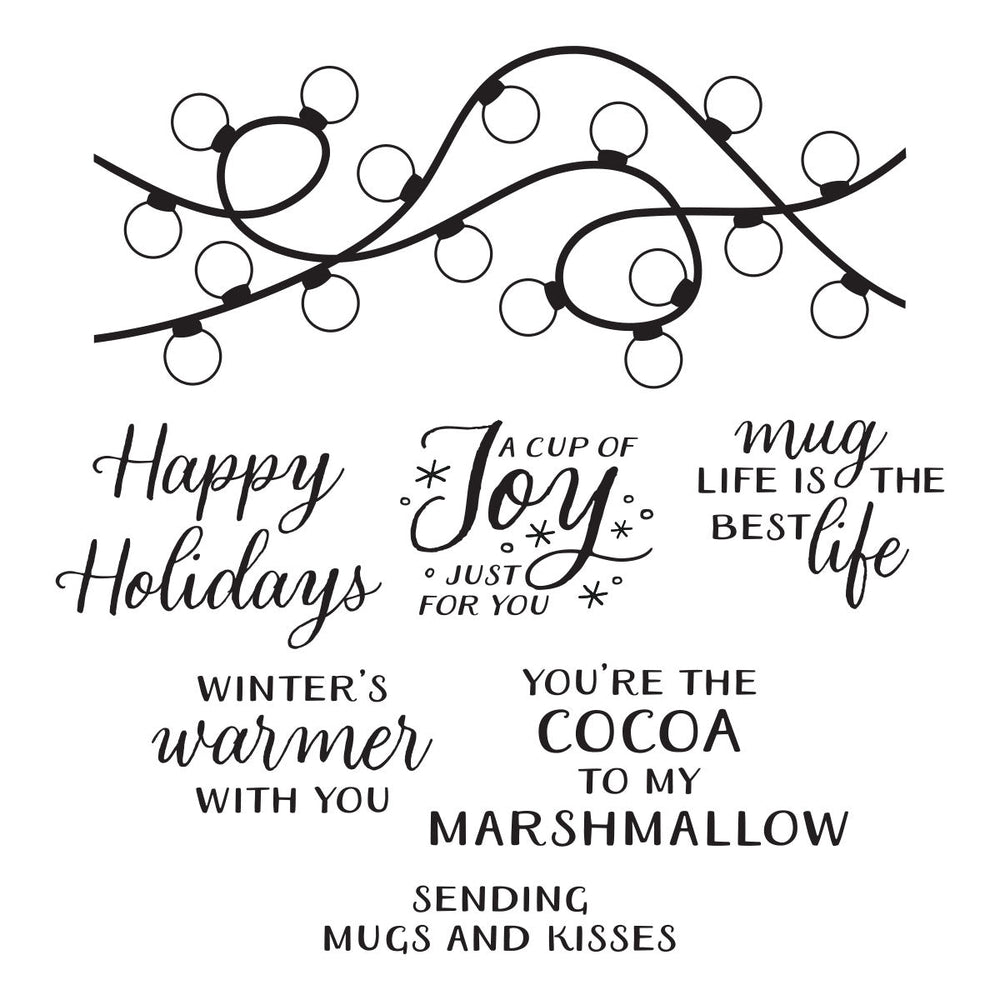Merry Mugs and Kisses Die, Stamp & Stencil Bundle