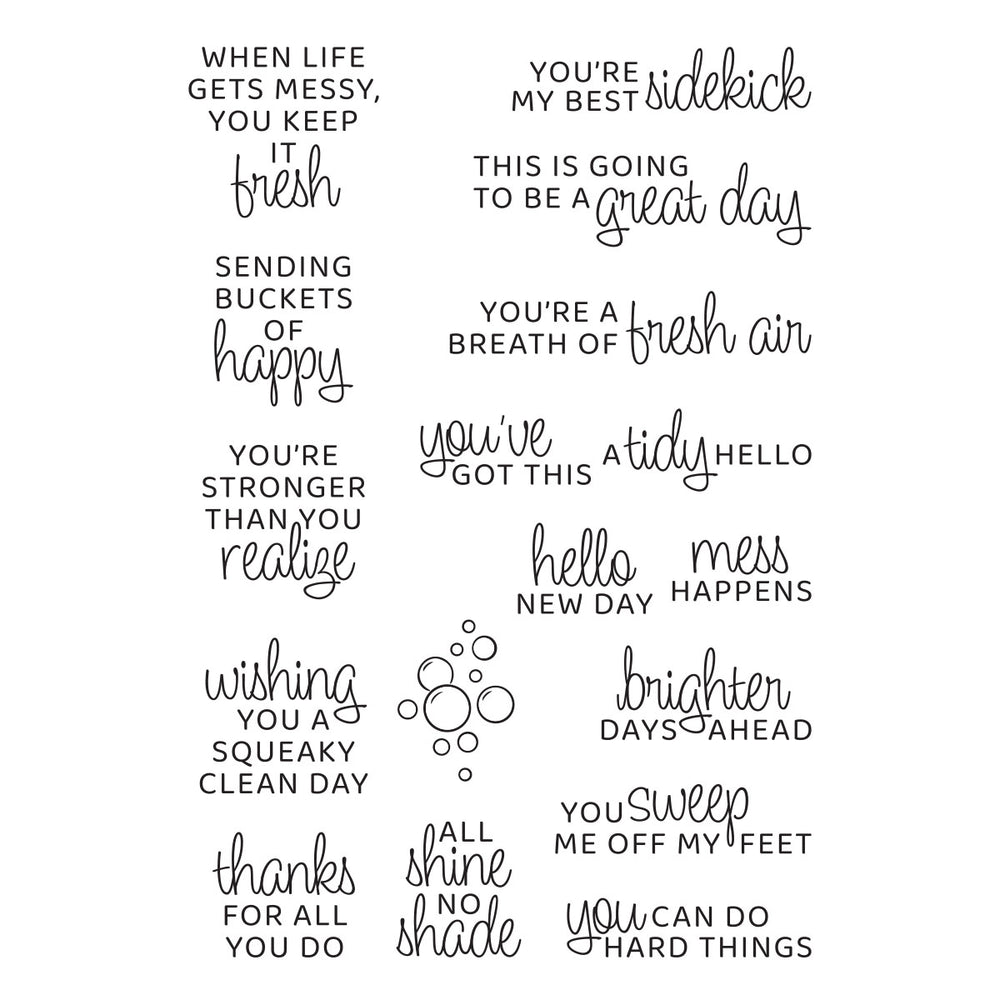 Shiny New Day Sentiments Clear Stamp Set