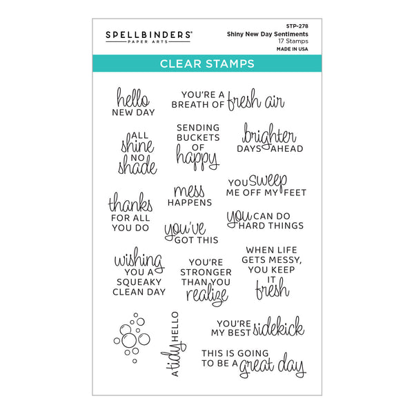 Shiny New Day Sentiments Clear Stamp Set