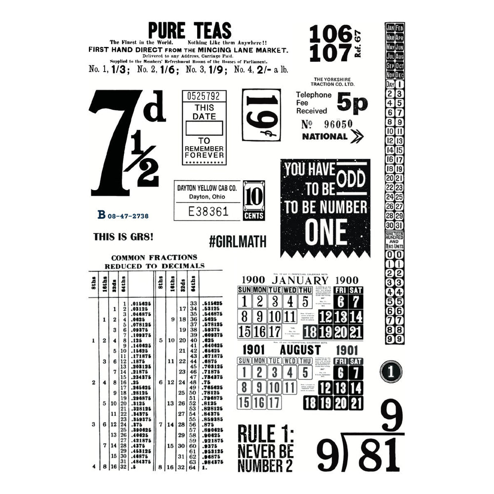 Keepsake Numbers Clear Stamp Set by Esther Glas