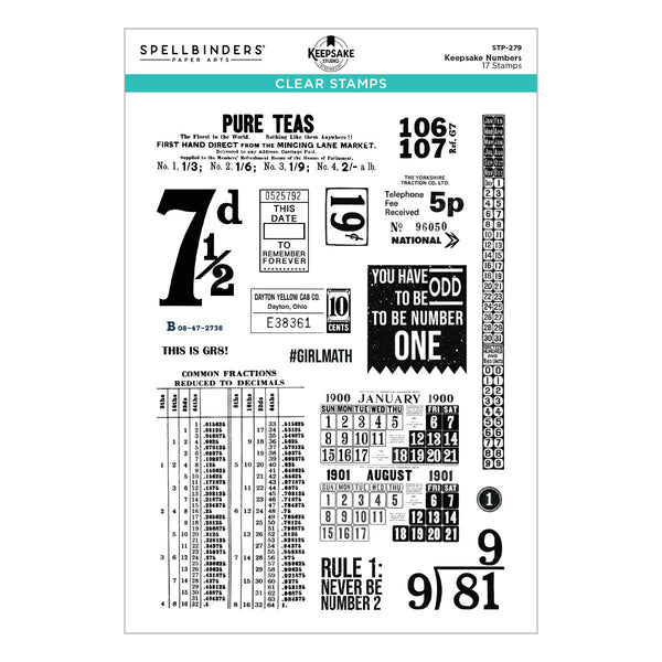 Keepsake Numbers Clear Stamp Set by Esther Glas