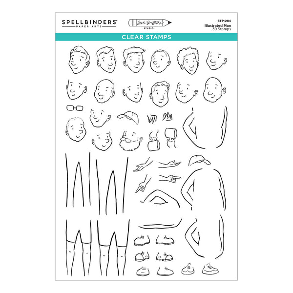 Illustrated Man Clear Stamp Set by Josh Griffiths Studio