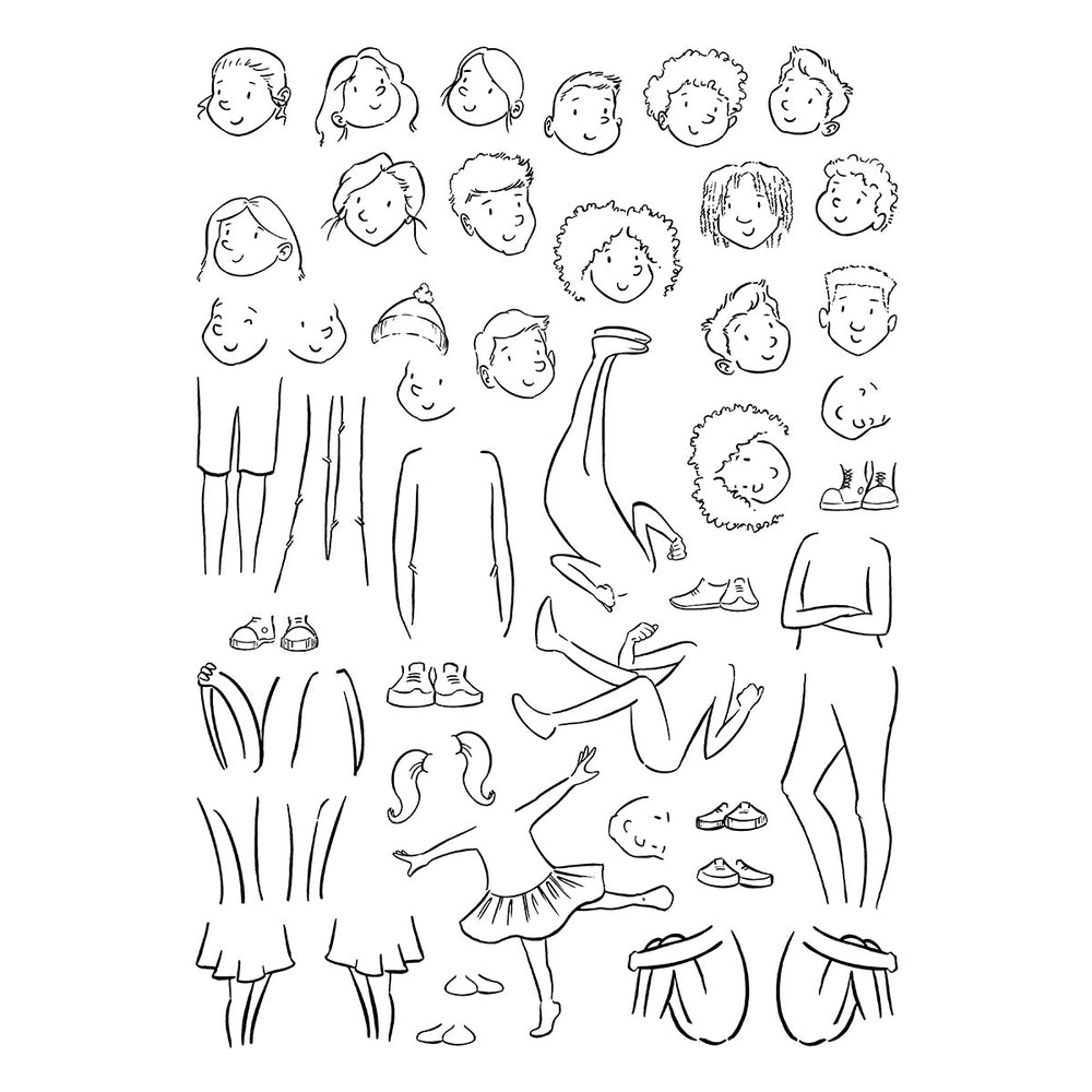 Illustrated Boys & Girls Clear Stamp Set by Josh Griffiths Studio