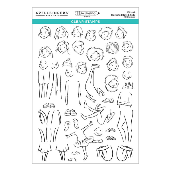 Illustrated Boys & Girls Clear Stamp Set by Josh Griffiths Studio