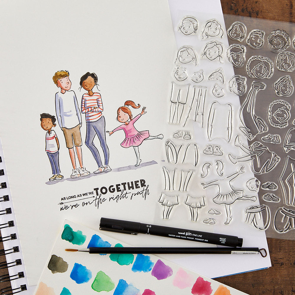 Illustrated Boys & Girls Clear Stamp Set by Josh Griffiths Studio