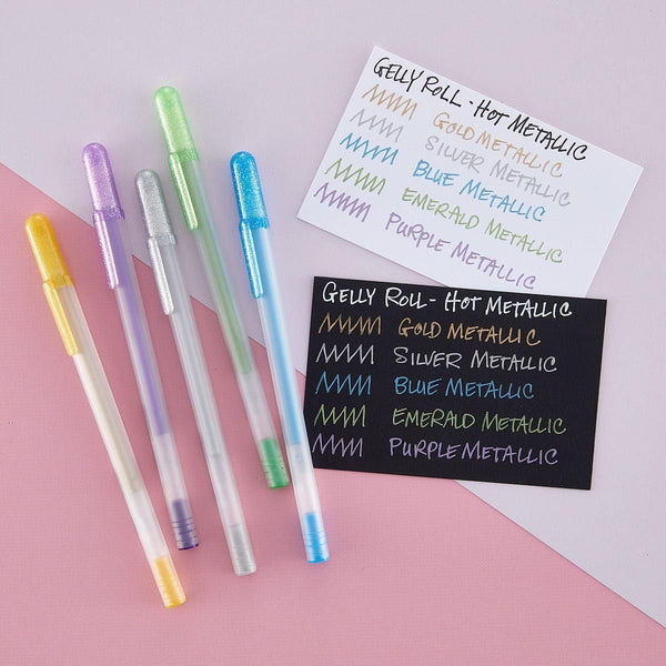 Sakura Gelly Roll Pens Hot Metallic, 5pk (Gold, Silver, Blue, Emerald, Purple)