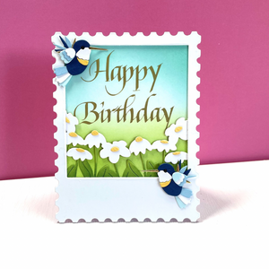 Upright Italic Happy Birthday Press + Foil Plate by Paul Antonio