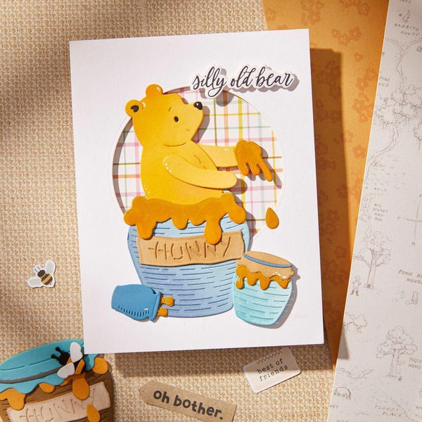Silly Old Bear Sentiments Press Plate & Die Set in Collaboration with Simple Stories