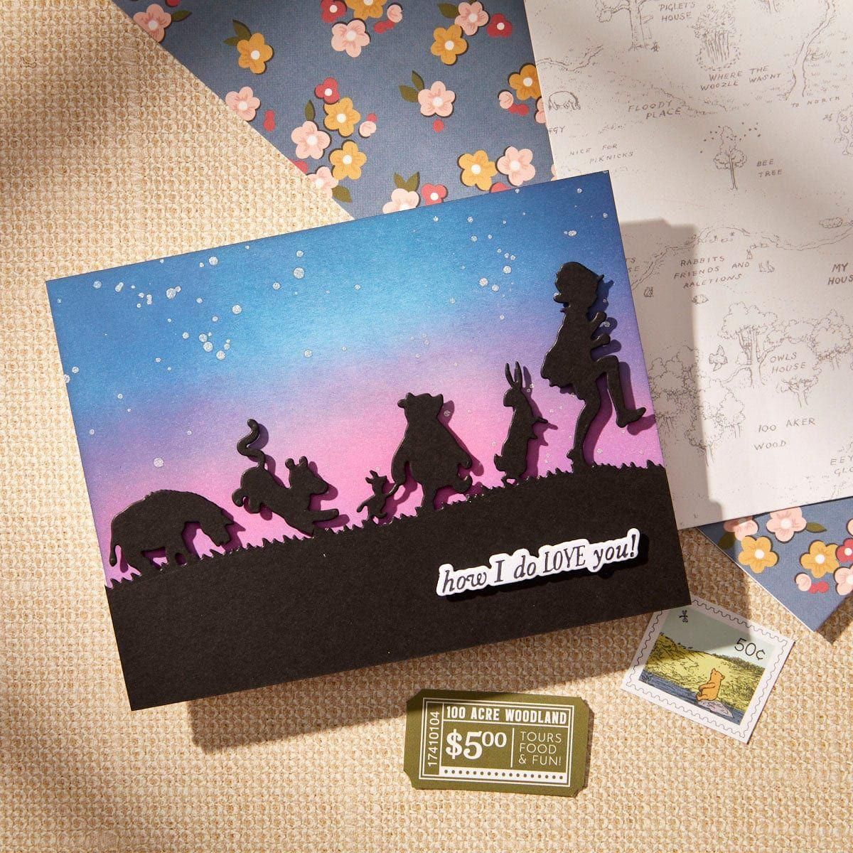 Pooh & Friends Silhouette Etched Dies in Collaboration with Simple Stories