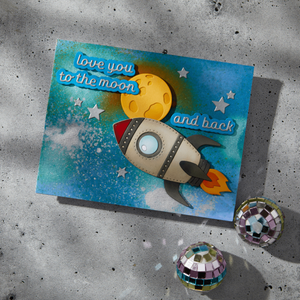 Space Greetings Etched Dies by Simon Hurley