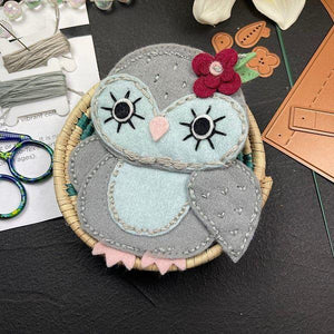 Felt Snowy Owl Etched Dies by Nichol Spohr