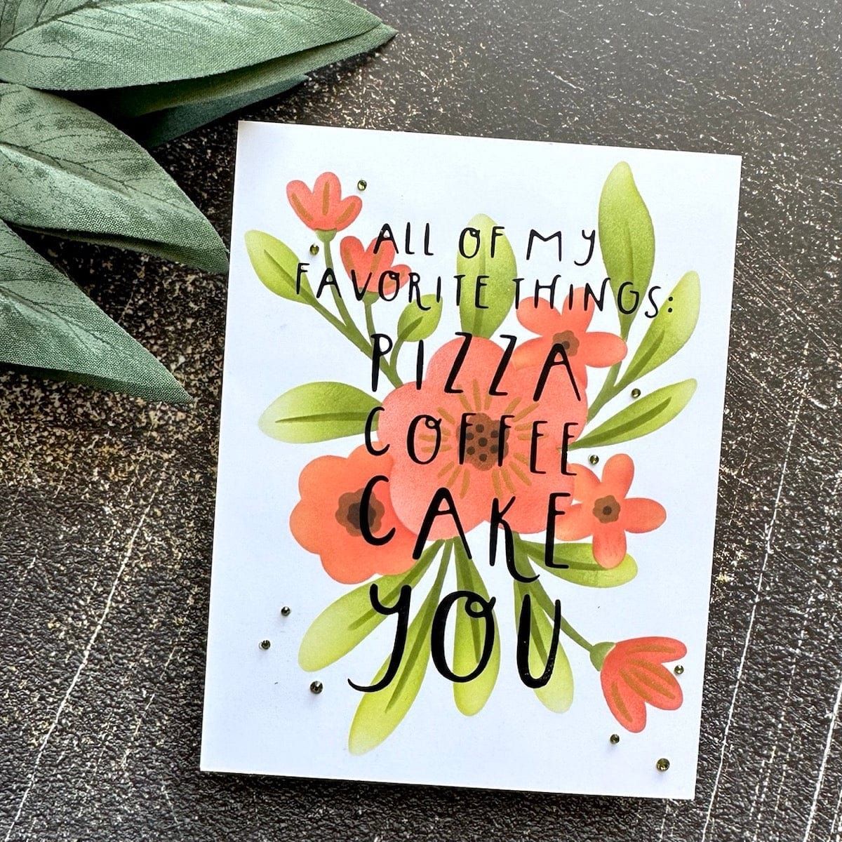 All of My Favorite Things Glimmer Hot Foil Plate from the Glimmer Cardfront Sentiments Collection