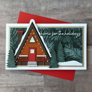 Ski Lodge Etched Dies by Simon Hurley